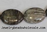 CSL45 15.5 inches 18*25mm oval silver leaf jasper beads wholesale