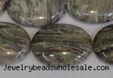 CSL46 15.5 inches 20*30mm oval silver leaf jasper beads wholesale