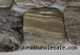 CSL57 15.5 inches 30*30mm square silver leaf jasper beads wholesale