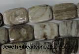 CSL68 15.5 inches 13*18mm rectangle silver leaf jasper beads wholesale