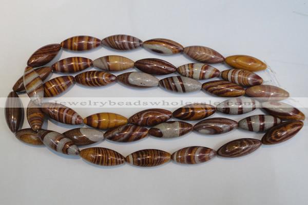 CSL80 15.5 inches 12*30mm rice silver leaf jasper beads wholesale