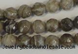 CSL91 15.5 inches 6mm faceted round silver leaf jasper beads wholesale