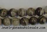 CSL92 15.5 inches 10mm round silver leaf jasper beads wholesale