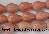 CSM11 15.5 inches 10*14mm teardrop salmon stone beads wholesale