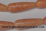 CSM15 15.5 inches 10*30mm teardrop salmon stone beads wholesale