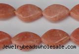 CSM25 15.5 inches 13*18mm twisted teardrop salmon stone beads wholesale