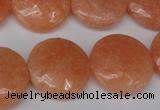 CSM30 15.5 inches 20mm flat round salmon stone beads wholesale