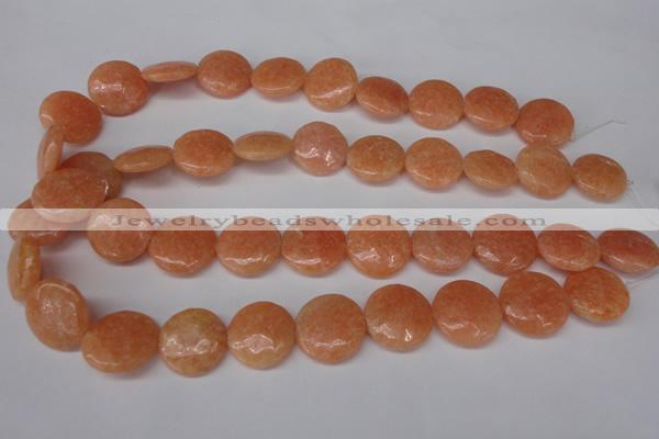 CSM30 15.5 inches 20mm flat round salmon stone beads wholesale