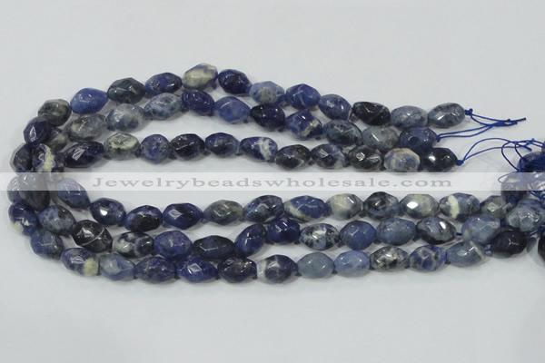 CSO101 15.5 inches 10*14mm faceted nugget sodalite gemstone beads