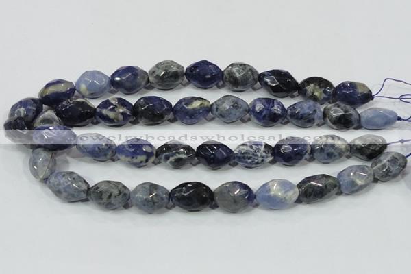 CSO102 15.5 inches 15*20mm faceted nugget sodalite gemstone beads