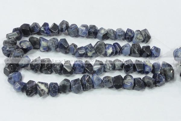 CSO103 15.5 inches 13*18mm faceted nugget sodalite gemstone beads