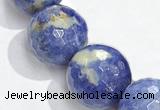 CSO21 AB grade 14mm faceted round sodalite beads wholesale