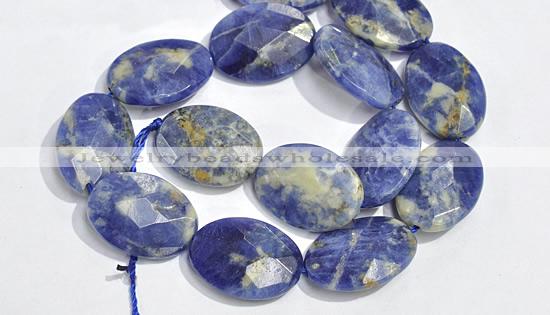 CSO26 15.5 inches A grade 10*14mm faceted oval sodalite beads