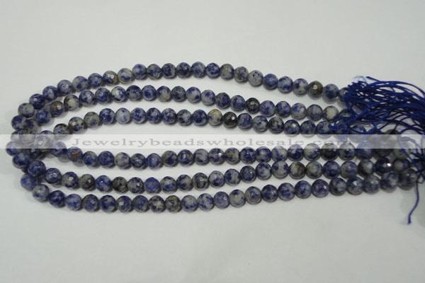 CSO302 15.5 inches 8mm faceted round Brazilian sodalite beads