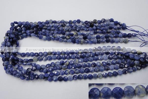 CSO35 15.5 inches 6mm faceted coin sodalite gemstone beads