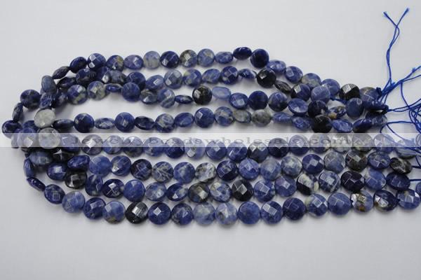 CSO37 15.5 inches 10mm faceted coin sodalite gemstone beads