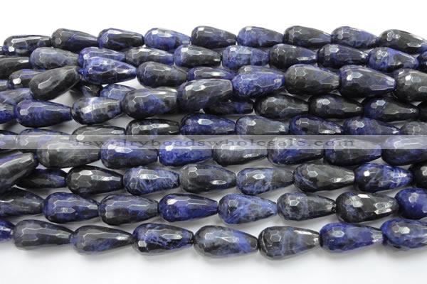 CSO38 15.5 inches 12*24mm faceted teardrop sodalite gemstone beads