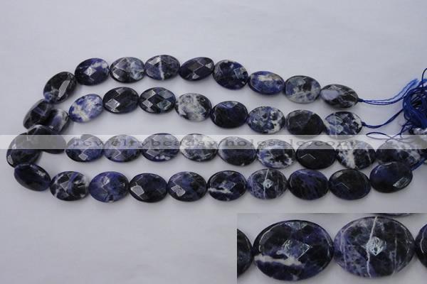 CSO390 15.5 inches 15*20mm faceted oval natural sodalite beads