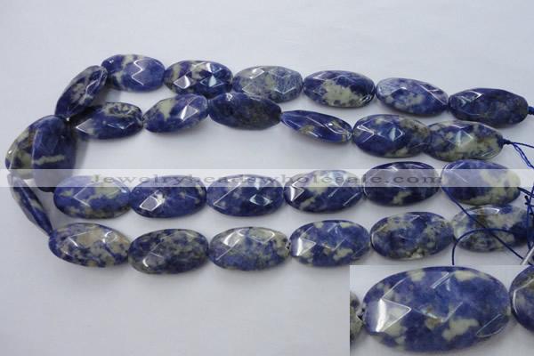 CSO391 15.5 inches 16*28mm faceted oval natural sodalite beads