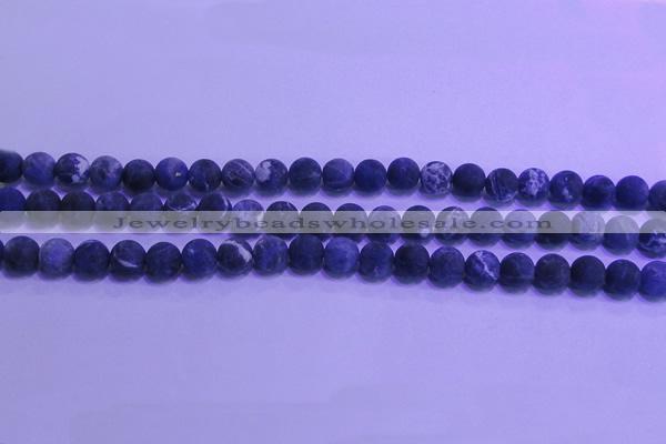 CSO454 15.5 inches 6mm round matte sodalite gemstone beads