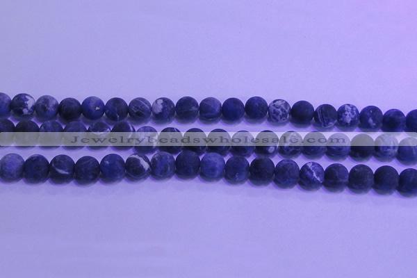 CSO455 15.5 inches 8mm round matte sodalite gemstone beads