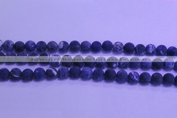 CSO456 15.5 inches 10mm round matte sodalite gemstone beads