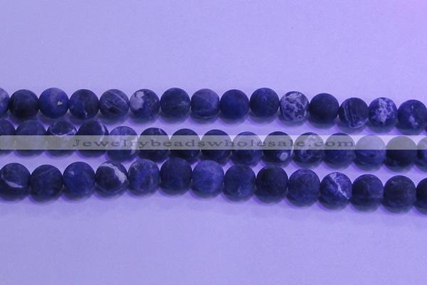 CSO457 15.5 inches 12mm round matte sodalite gemstone beads