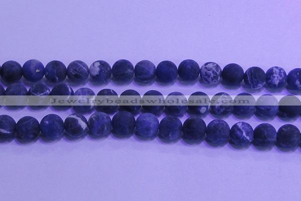 CSO458 15.5 inches 14mm round matte sodalite gemstone beads