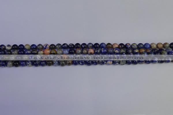 CSO510 15.5 inches 4mm round orange sodalite beads wholesale