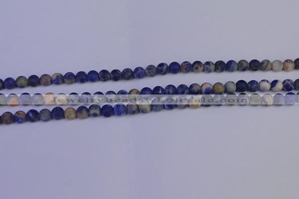 CSO520 15.5 inches 4mm round matte orange sodalite beads wholesale