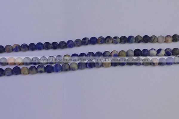 CSO521 15.5 inches 6mm round matte orange sodalite beads wholesale