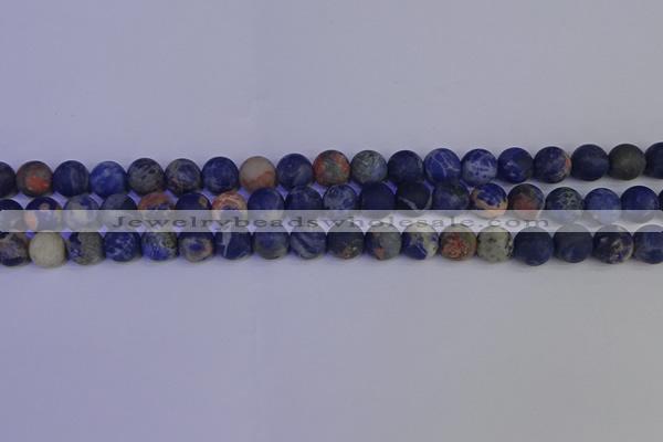 CSO522 15.5 inches 8mm round matte orange sodalite beads wholesale