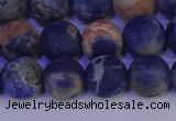 CSO523 15.5 inches 10mm round matte orange sodalite beads wholesale