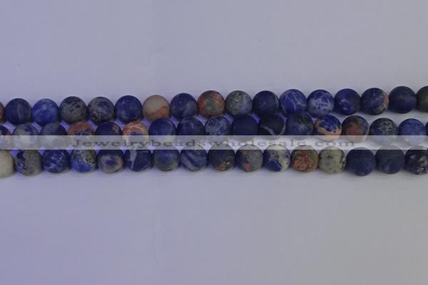 CSO523 15.5 inches 10mm round matte orange sodalite beads wholesale