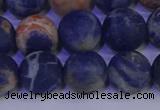 CSO525 15.5 inches 14mm round matte orange sodalite beads wholesale