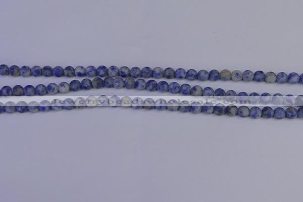 CSO530 15.5 inches 4mm round matte African sodalite beads wholesale