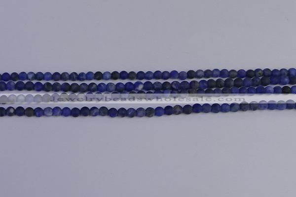 CSO540 15.5 inches 4mm round matte sodalite beads wholesale