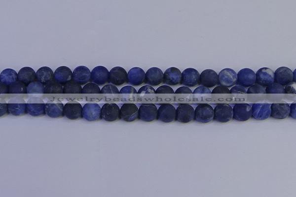 CSO544 15.5 inches 12mm round matte sodalite beads wholesale