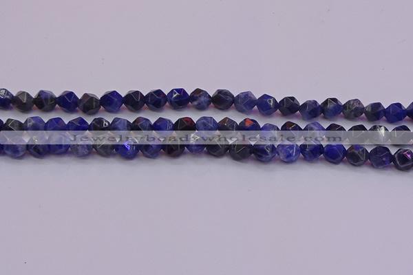 CSO552 15.5 inches 8mm faceted nuggets sodalite gemstone beads