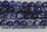 CSO558 15.5 inches 4mm faceted round sodalite gemstone beads