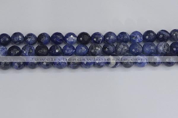 CSO562 15.5 inches 12mm faceted round sodalite gemstone beads