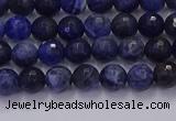 CSO600 15.5 inches 4mm faceted round sodalite gemstone beads