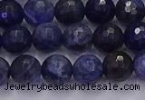 CSO602 15.5 inches 8mm faceted round sodalite gemstone beads