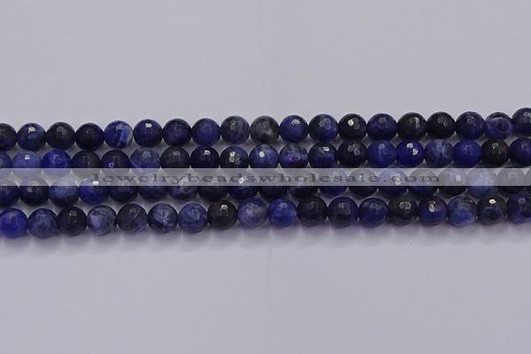 CSO602 15.5 inches 8mm faceted round sodalite gemstone beads