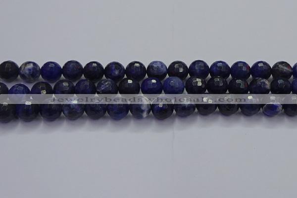 CSO604 15.5 inches 12mm faceted round sodalite gemstone beads