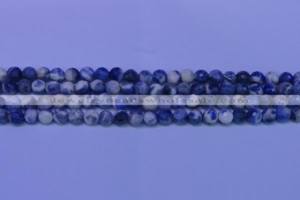 CSO622 15.5 inches 8mm faceted round AB grade sodalite beads