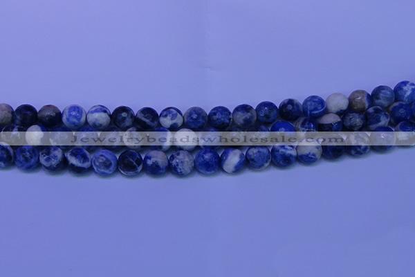 CSO623 15.5 inches 10mm faceted round AB grade sodalite beads