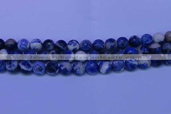 CSO625 15.5 inches 14mm faceted round AB grade sodalite beads