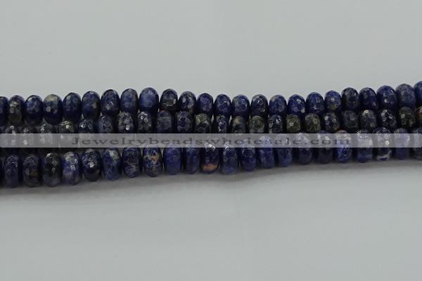 CSO664 15.5 inches 7*12mm faceted rondelle sodalite gemstone beads