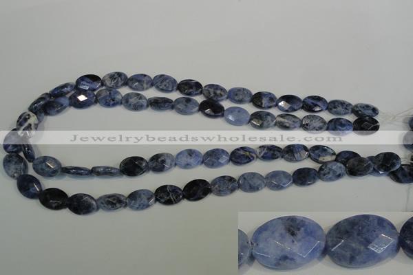 CSO67 15.5 inches 10*14mm faceted oval sodalite gemstone beads wholesale